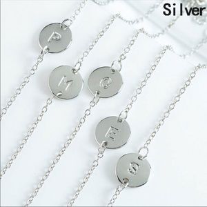 C initial dainty silver bracelet